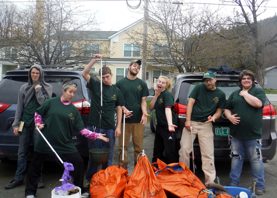 Clara Martin Center volunteers standing together on Green Up Day